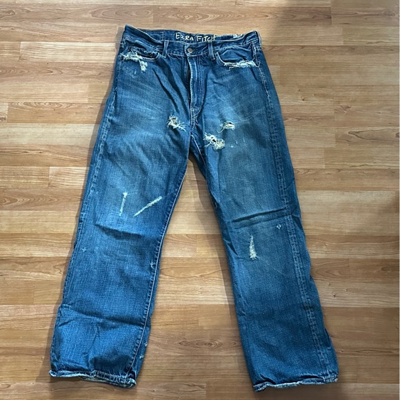 Abercrombie & Fitch vintage  Ezra Fitch distressed boot cut jeans Y2K - Picture 1 of 8